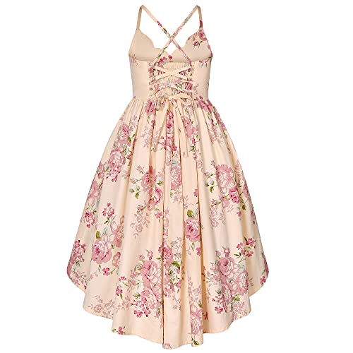 Girls Dress Casual Clothes Above Knee Floral Printed Dresses Backless Summer Dresses …3