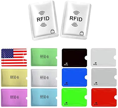 Credit Card Sleeve, 14PCS RFID Sleeves Credit Card Protectors for Identity Theft Protection (Set of 12 Credit Card Protector Sleeves + 2 Passport Holders)