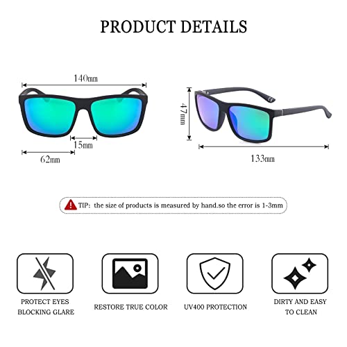 Image of Men's Sports Polarized Sunglasses Square Frame Glasses NP1007