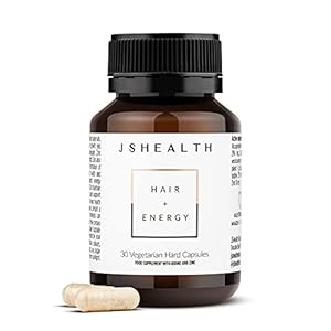 JSHealth Vitamins Hair and Energy Formula Hair Growth Vitamins | Hair Vitamins for Women and Men | Zinc and Iodine Hair Supplements for Hair Growth | Hair Loss Supplements | (30 Capsules)