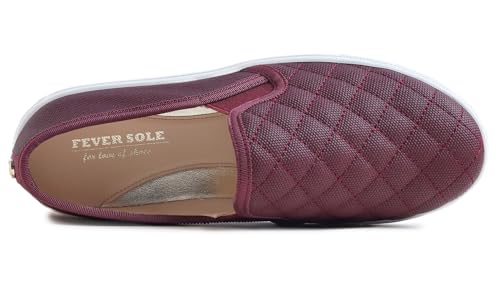 Image of FEVERSOLE Women's Casual Slip On Sneaker Comfort Quilted Loafer Flats