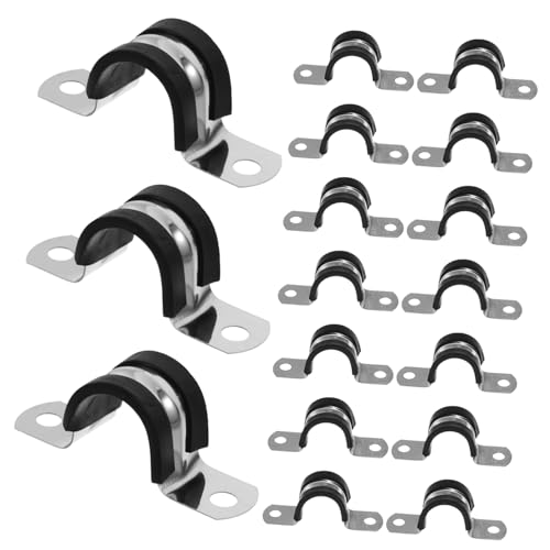 Cabilock 20 Pack Stainless Steel U-clips Industrial Grade Wire Clamps Insulation Wire Fasteners Small Hose Clamps