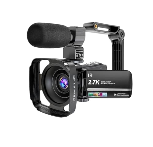 Caméra vidéo kit de vlogging 2,7K avec écran tactile IPS 3 pouces et LED