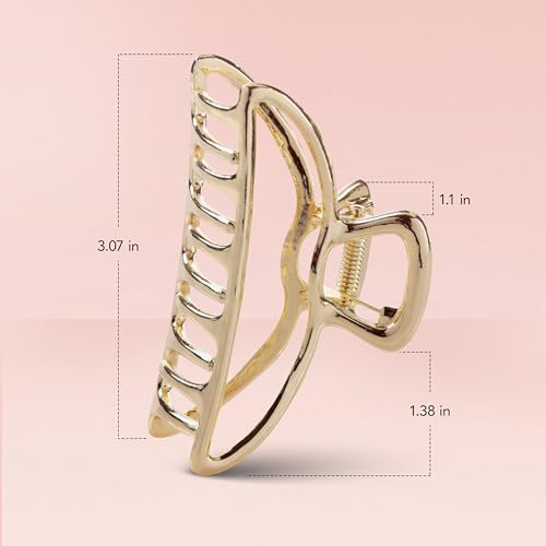 Kitsch Metal Hair Clips for Women - Durable & Elegant Metal Claw Clips, Perfect for Everyday Use & Special Occasions - Gold, 1 Pc2