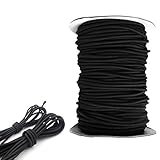 Diámetro aproximado: 4 mm. Cordón elástico de 4 mm de diámetro, color blanco y negro. 5 m negro