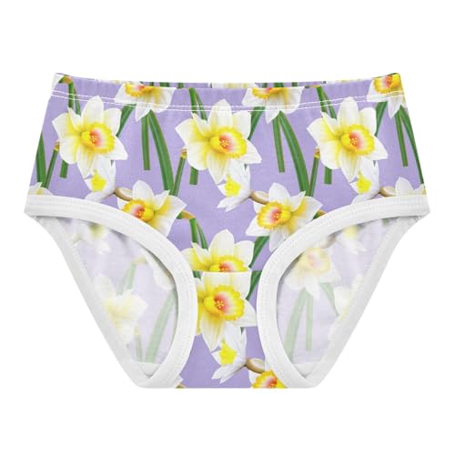 Joisal White Yellow Flowers Violet Purple Toddler Underwear Floral 2t Cotton Girl Panties Cute Cartoon Briefs Underpants