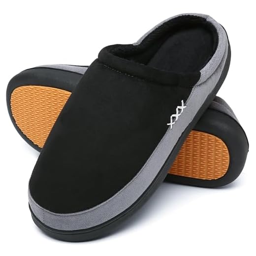 Mishansha Pantofole Uomo Invernali Ciabatte Donna Invernali da Casa Ciabatte Pelose Calde Memory Foam Babbucce Nero, Gr.43 EU
