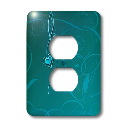 Plaque double prise coeurs pendants vigne vert aqua multicolore robuste - 3