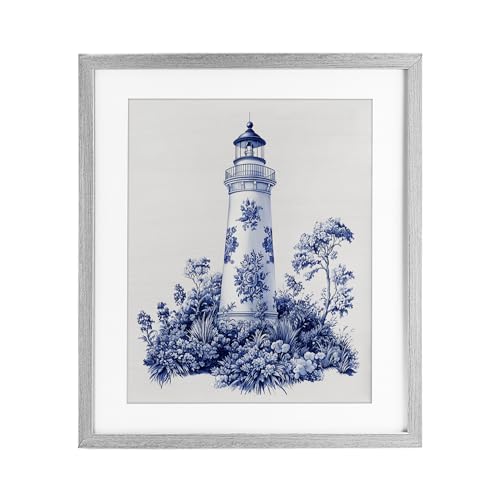 Phare blanc tableau encadré Stupell Industries œuvre d'art premium
