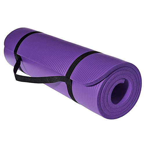 Pmuybhf Extra Thick Yoga Mat Fitness & Exercise Mat With Carrying Strap And Backpack, 72" L X 24" W X 2/5 Inch High Density Anti-Slip Pilates Yoga Mat (Purple) #TOP4