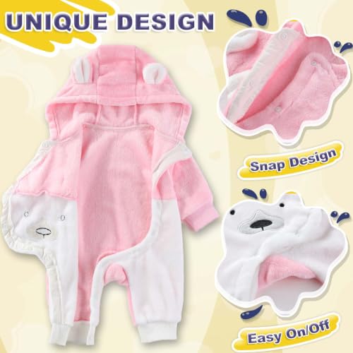 Image of Fairy Baby Newborn Baby Snowsuit Bear Suit Romper Winter Warm Coat Infant Fleece Footie Jumpsuit for Girls Boys 0-18M