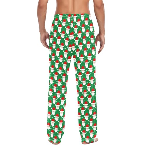Christmas Santa Men's Pajamas Pants Cotton Sleep Bottoms Pants Lounge Sleepwear - S3