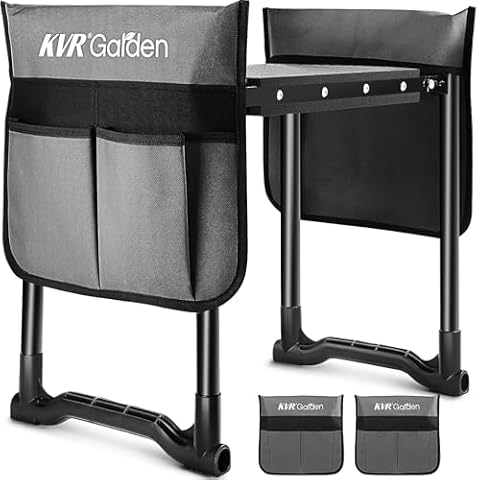 KVR Garden Kneeler Seat Heavy Duty, 2024 Upgraded Garden Bench Widened 10.2", Anti-Rust & Anti-Wear, Foldable Gardening Stool Prevents Back Pain Knees, Gift for Women Men, Seniors, Mom, Dad Cover