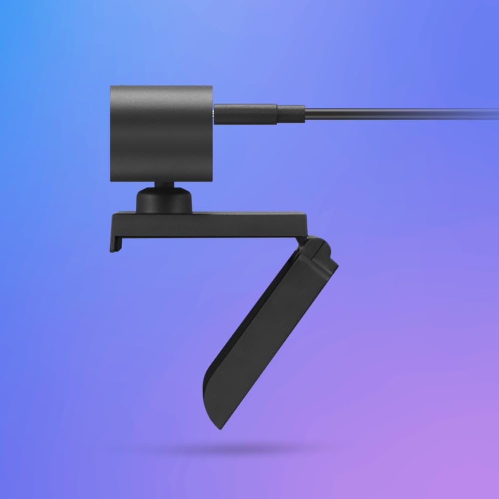 Lenovo FHD Webcam USB-C: Videocamera Full HD 1080P, Doppio Microfono Integrato per Videochiamate. Compatibile con Windows Hello 4.X. Include Cavo da 1.8 m, Privacy Shutter e Connessione Plug-and-Play