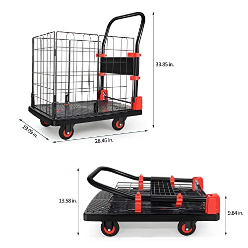 Carro plegable de plataforma con jaula removible 330 lb miniatura 3