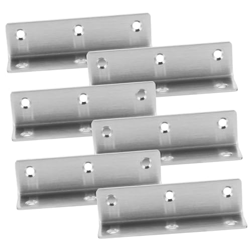 NAMOARLY 6pcs Heavy Duty Metal Corner l Shaped Brackets for Shelves Furniture 90 Degree Set