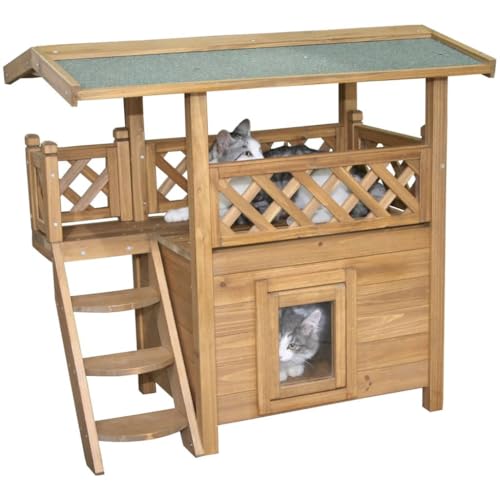 Kerbl Katzenhaus Lodge, 77 x 50 x 73 cm, 82790, Holz/Braun