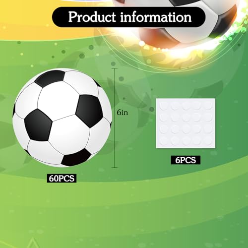 Image of Vuzvuv 60Pcs 6In Paper Soccer Cutouts Party Decor for Wall Bulletin Board