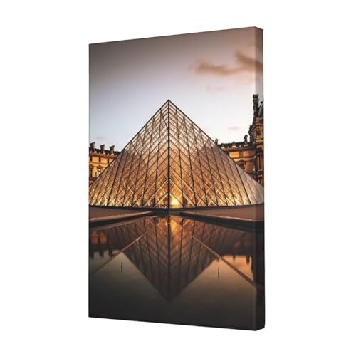 Toile suspendue Louvre Paris pour decoration bureau et salon moderne 45,7x30,5 cm