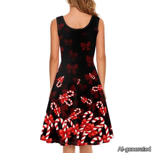 Image of Dreaweet Casual Sleeveless Dresses for Women Girls, Round Neck Tank Dresses with Pockets Summer Sundress Size XS-4XL