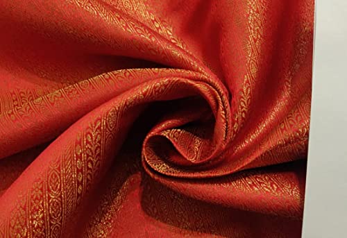 Tissu brocart Rouge anti-effilochage de 111,8 cm pour réussir vos structures de vestes