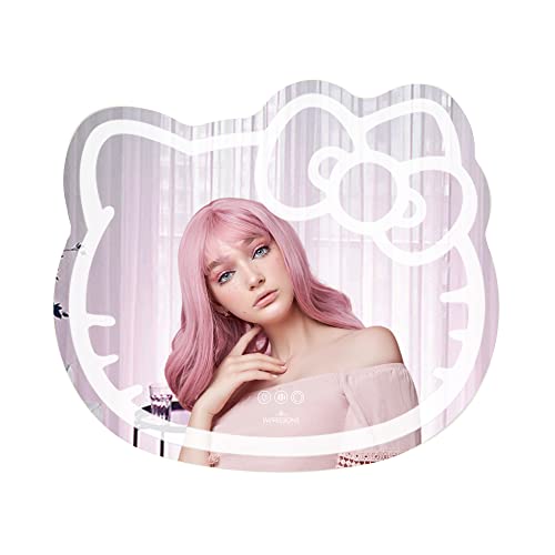 Impressions Vanity Hello Kitty Wall Mirror With Wi-Fi, Smart Touch Sensitive Makeup Vanity Mirror With App Controller And Color Changing Dimming Led Strip Light #TOP11