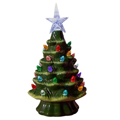 home ceramic christmas tree with lights