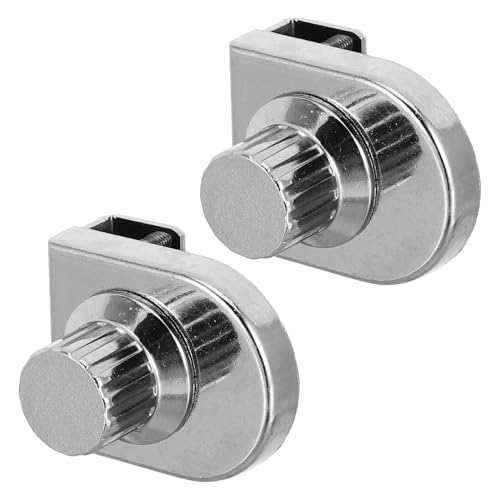 DIYEAH Cerradura para Puerta de Vitrina de Cristal sin Taladro 2 Piezas para Vidrio 8 Mm Grosor, Aleación Resistente Plateada, Adecuado para Gabinetes de Joyería y Escaparates