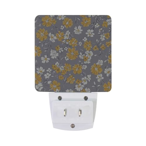 Lámpara de noche sensor LED color amarillo floral miniatura 6