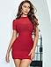 Avidlove Women's Lingerie Dress Bodycon Mock Neck Mesh Ruched Midi Dresses Night Club Outfits (Wine Red, Small)