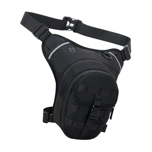 Riñonera de muslo Aramox con almacenamiento de triple capa y correas Molle para viaje 3