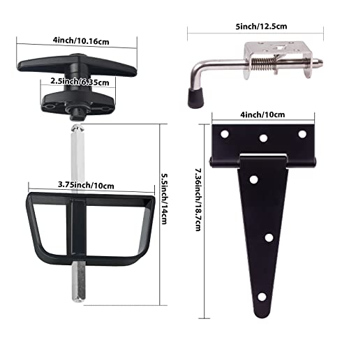 BTEOBFY Shed Door kit - Complete shed Door Hardware,shed Hardware kit with T-Handle Lock, Heavy-Duty Latches, Hinges - Weatherproof for Sheds, Gates, Playrooms