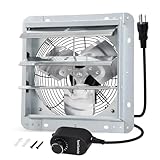 Criditpid 14 Inch Shutter Exhaust Fan with Speed Controller and Power Cord for Garage, Greenhouse, Attic, Chicken Coop, Shop, Shed, Basement Ventilation, 1088 CFM 1450 RPM Wall Mounted Exhaust Fan.