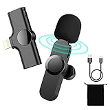 Microfono Inalambrico para Movil iPhone, Micrófono Inalámbrico Profesional de Solapa para iPhone Movil, 2,4GHz Micro Corbata, Wireless Lavalier Microphone para Youtube TIK Tok, No Necesita Bluetooth