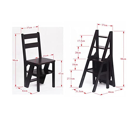 Taburete de escalada plegable en madera con 4 peldaños DASHADAO 3