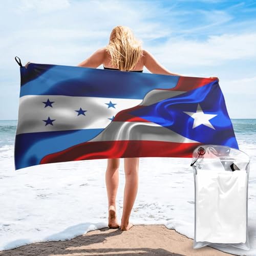 Toalla de playa de Honduras y Puerto Rico ideal para piscina y gimnasio de 70x140 cm 2