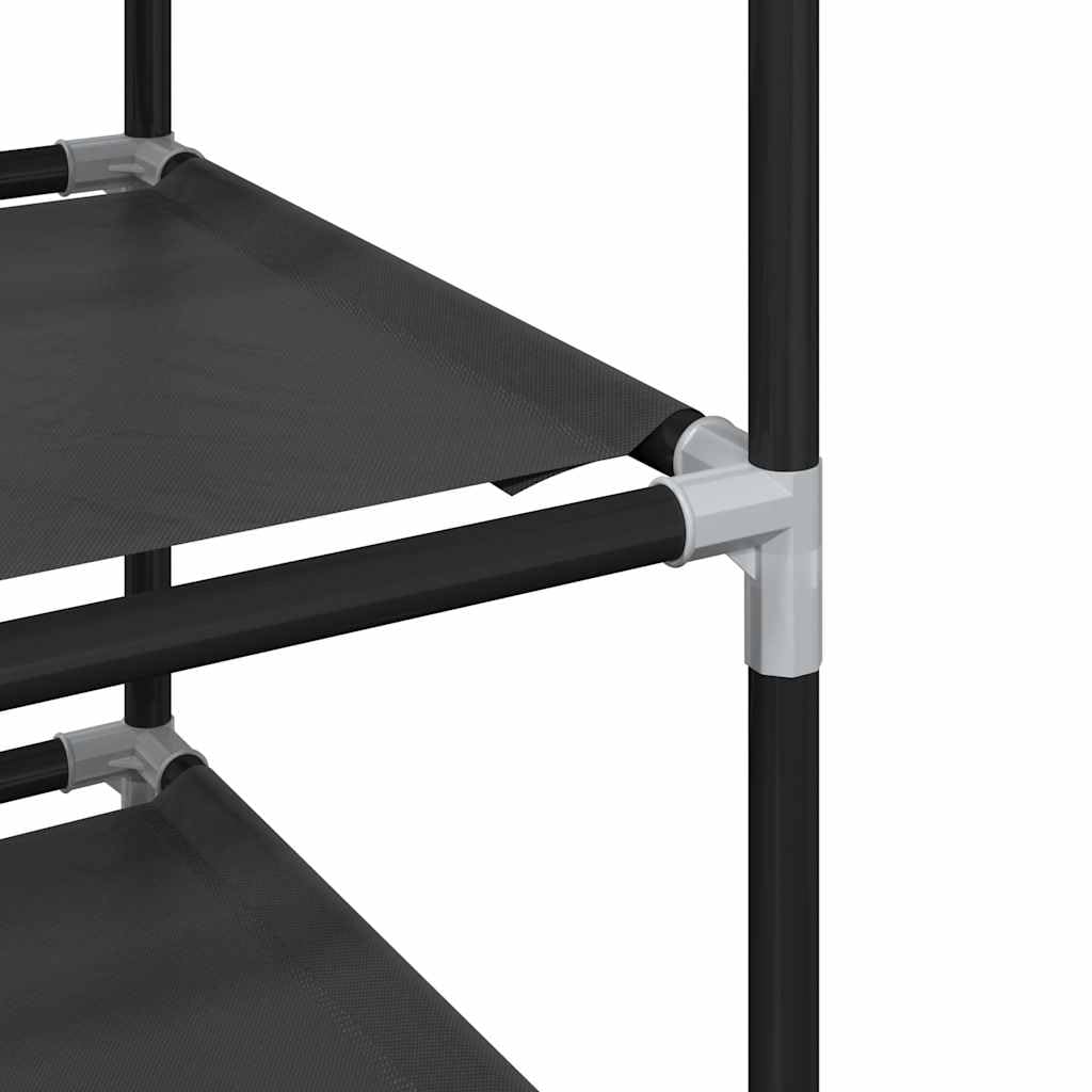 Zapatero de 2 unidades de 10 niveles, color negro, 33 x 33 x 174 cm, tela no tejida con estructura de acero pulverizado, ahorra espacio para pasillo y entrada, apilables para mujer, hombre
