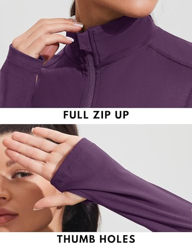 Image of PINSPARK Women's Athletic Jackets Slim Fit Workout Jacket Full Zip Up Running Gym Yoga Sports Tops with Pockets