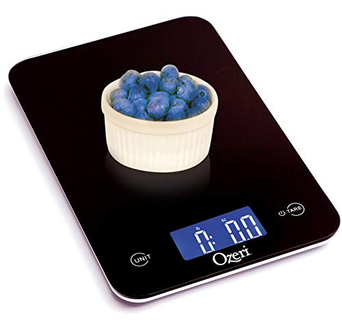 Ozeri Touch Professional Digital Kitchen Scale (12 Lbs Edition), Tempered Glass In Elegant Black #TOP7