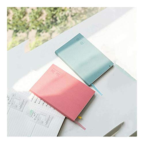 Cuadernos Diseño de trazado Horizontal Notebook, Enc Espuma Cubierta Diario, 128 Hoja Premium Papel Grueso, 4 Estilos Disponibles, for la Escuela de la Oficina blocs de Notas (Color : Blue+Pink)