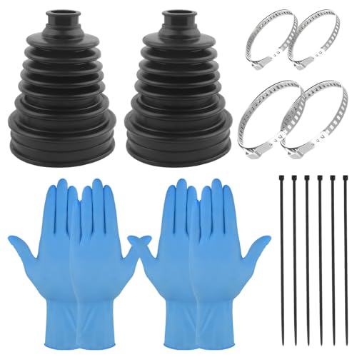 2pcs CV Axle Boot Repair Kit, Split CV Joint Boot, Comes With 4 Stainless Steel Clips, 6 Cable Ties And 2 Pairs Of Rubber Gloves, Leak-Proof And High Temperature Resistant For Most Vehicle