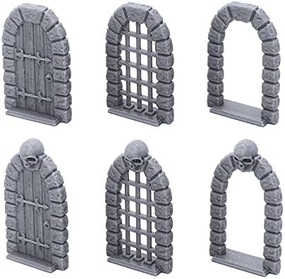 EnderToys Retro Dungeon Doors, 3D Printed Tabletop RPG Scenery & Wargame Terrain for 28mm Miniatures image 4