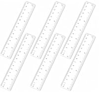 GAUATO 6 Stück Lineal 15cm, Kunststoff Transparent Kleines Ruler mit Zoll und Zentimeter Skalen, Durchsichtig Flexibel Präzision Lineal Grundschule Messwerkzeuge für Schule Büro Zuhause