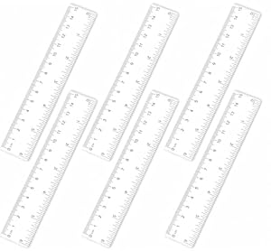 GAUATO 6 Stück Lineal 15cm, Kunststoff Transparent Kleines Ruler mit Zoll und Zentimeter Skalen, Durchsichtig Flexibel Präzision Lineal Grundschule Messwerkzeuge für Schule Büro Zuhause