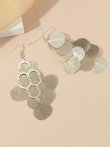 Boho Gold Dangle Earrings for Women Trendy Long Drop Chandelier Bohemian Fligree Leaf Earrings Dangling Lightweight Hyopallergenic for Women4