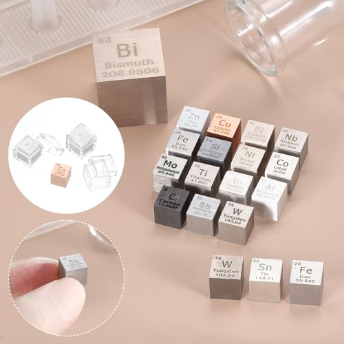 Image of uxcell 2 Pcs Iron Cube, 0.39 Inch High Density Metal Element Cube Metal Density Cube for Chemical Elements Collection Science Education Experiment Application, Silver