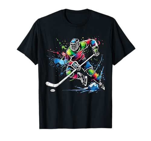 Colorful Ice Hockey Fan Player Tie Dye Color Splash Sports