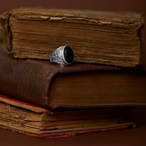 Handmade Onyx Ring, 925 Sterling Silver Rings, Life and Death Jewelry For Him, Black Stone Rings, Unique Gift For Men3