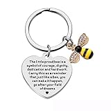 Zolivie Bee Keychain-Inspirational Keyring for Graduation Farewell Birthday-Motivational Key Chain- For Him/Her-Colleagues Friends-Handbags & Purse Charms