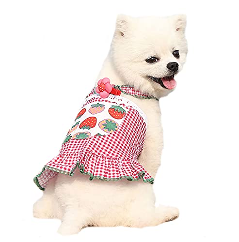 Maiitmor おしゃれ 犬服 犬ワンピース ドレス 春夏 薄手 スカート お姫様 花柄 袖なし ドッグウェア 猫服 小型犬 中型犬 人気 仮装 気性 室内 記念撮影 散歩 お出かけ 春夏 脱毛保護 日焼き防ぐ (L, ピンク)